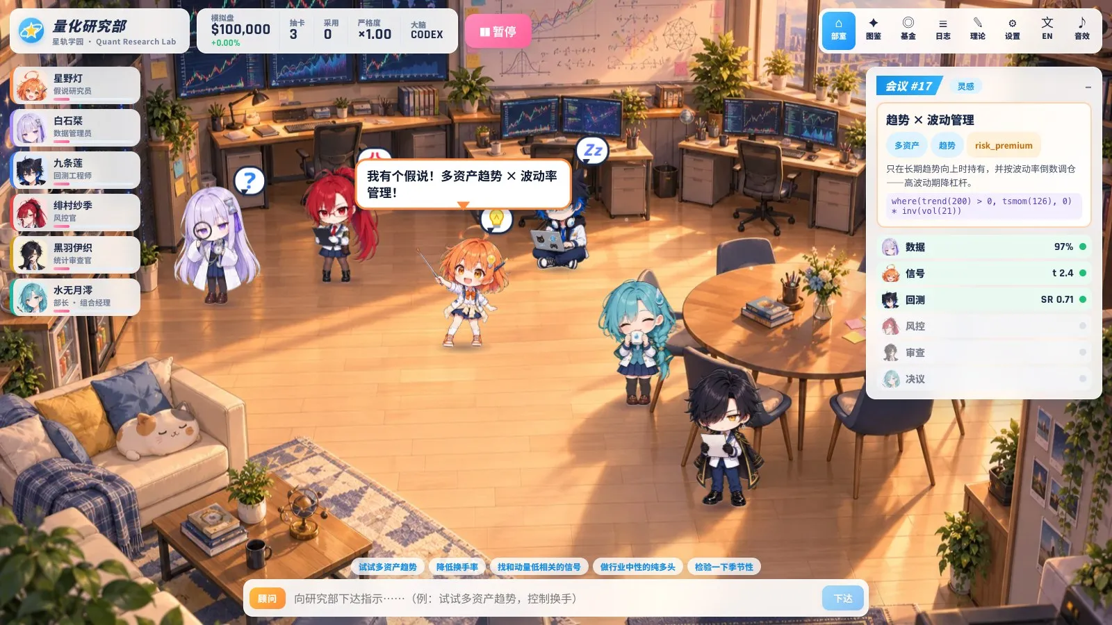 The club room with the review pipeline panel